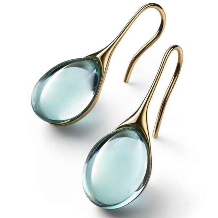 Margot Biarritz - Boucles d'oreilles en cristal doré et argenté