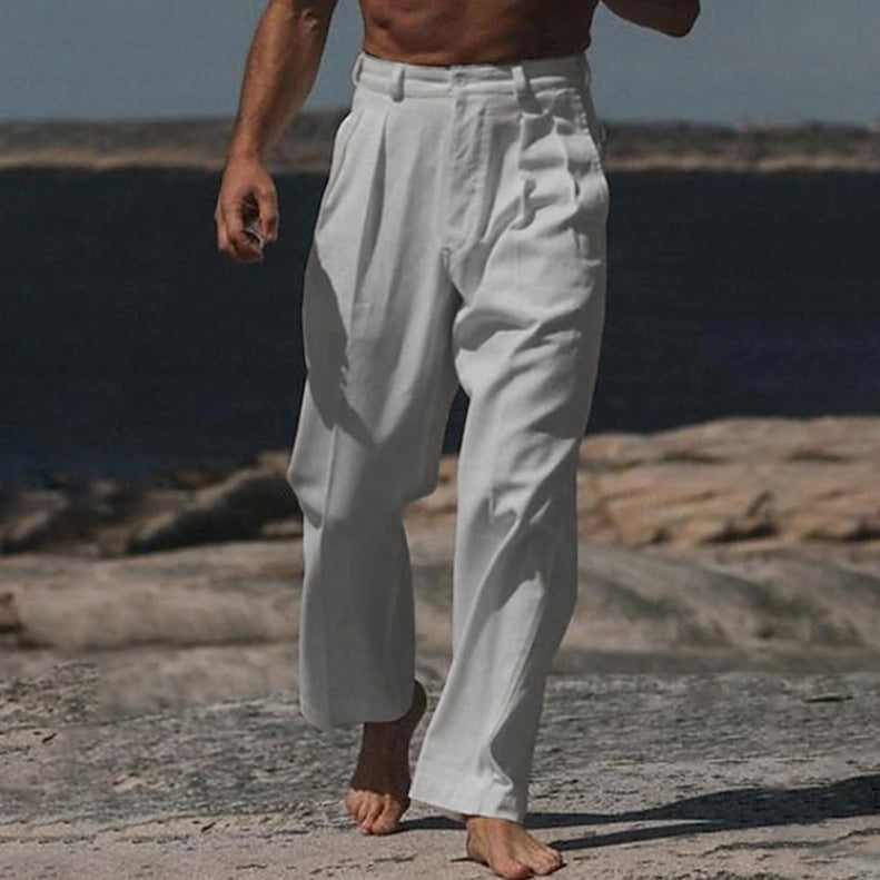 Margot Biarritz - Pantalons en lin à jambes larges