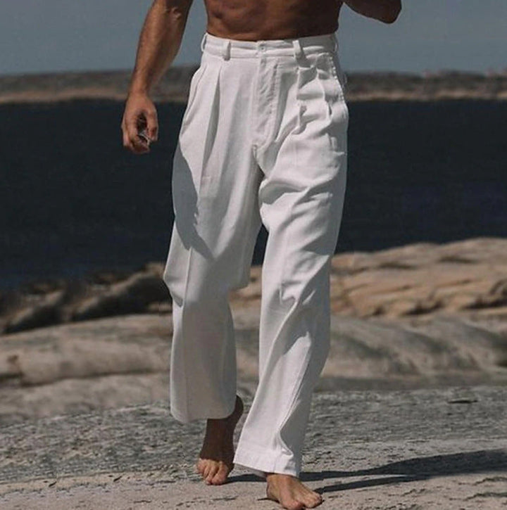 Margot Biarritz - Pantalons en lin à jambes larges