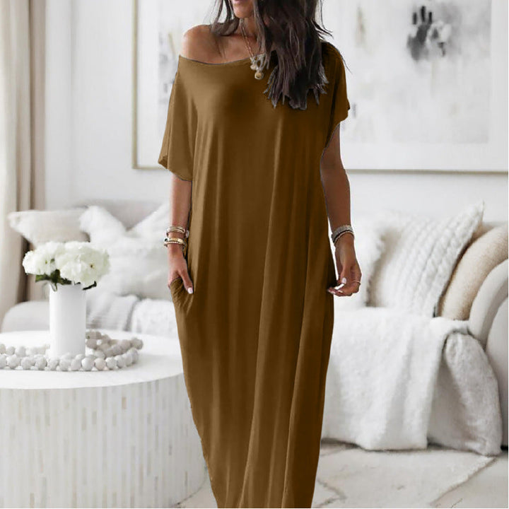 Margot Biarritz - Robe décontractée asymétrique à épaule dénudée oversize