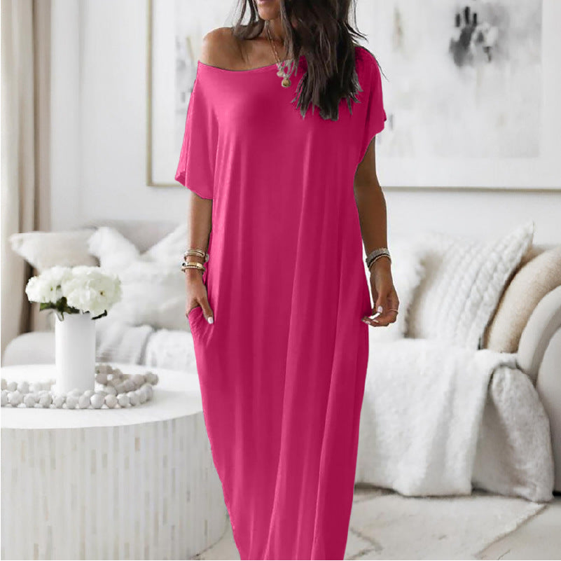 Margot Biarritz - Robe décontractée asymétrique à épaule dénudée oversize