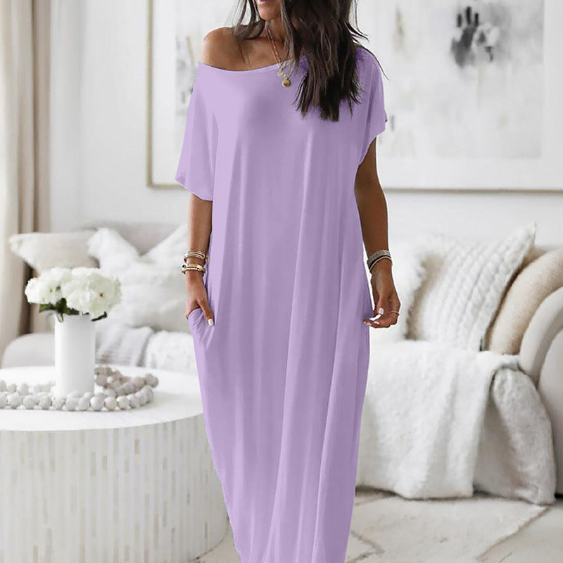 Margot Biarritz - Robe décontractée asymétrique à épaule dénudée oversize
