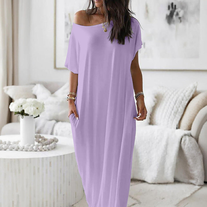 Margot Biarritz - Robe décontractée asymétrique à épaule dénudée oversize