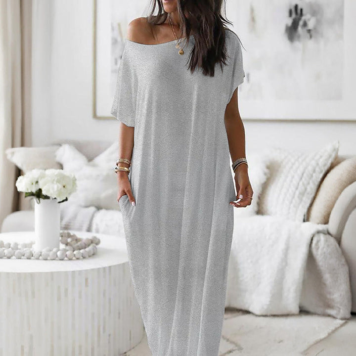 Margot Biarritz - Robe décontractée asymétrique à épaule dénudée oversize