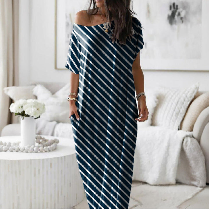 Margot Biarritz - Robe décontractée asymétrique à épaule dénudée oversize