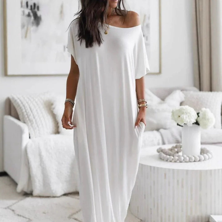 Margot Biarritz - Robe décontractée asymétrique à épaule dénudée oversize