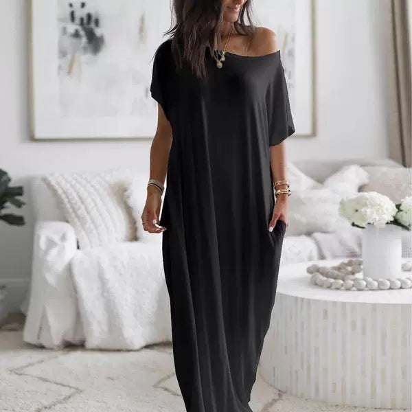 Margot Biarritz - Robe décontractée asymétrique à épaule dénudée oversize