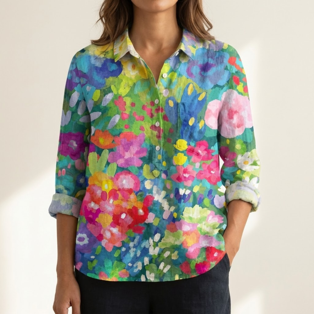 Margot Biarritz - Chemise Élégante à Motif Capucine
