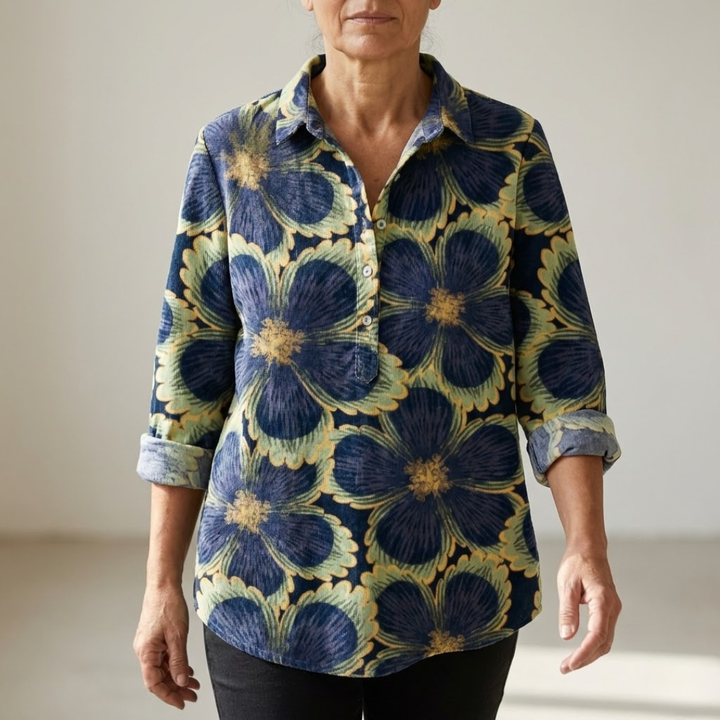 Margot Biarritz - Chemise Élégante à Motif Delphine