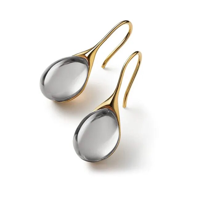Margot Biarritz - Boucles d'oreilles en cristal doré et argenté