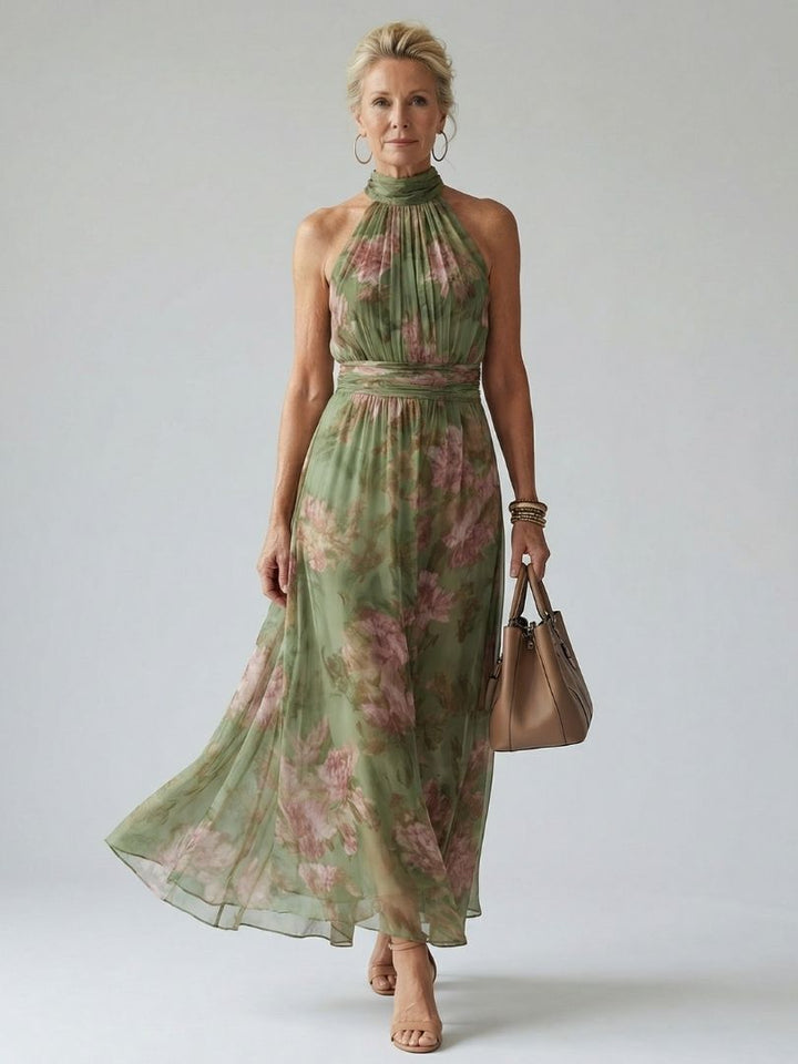 Margot Biarritz - Robe Midi Halter Froncée Mirelle