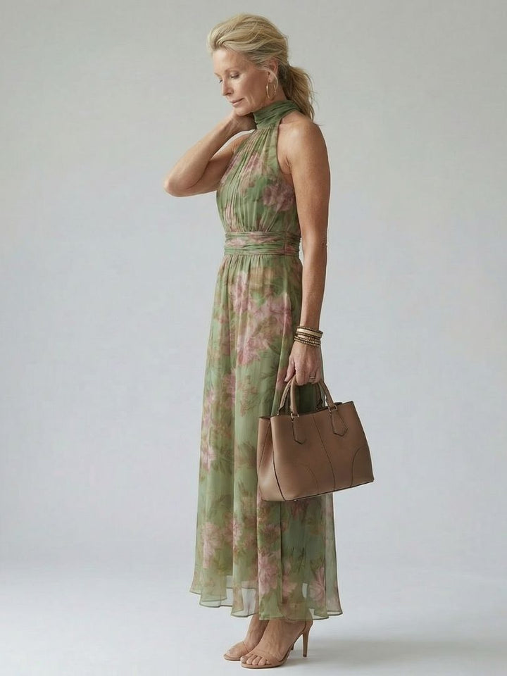 Margot Biarritz - Robe Midi Halter Froncée Mirelle