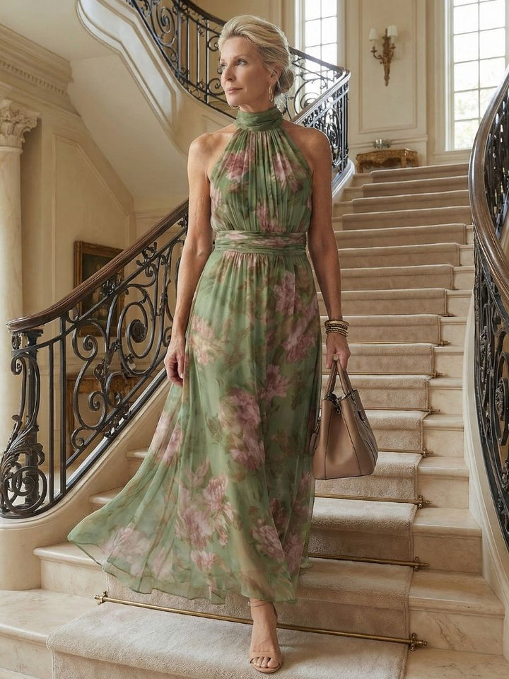 Margot Biarritz - Robe Midi Halter Froncée Mirelle