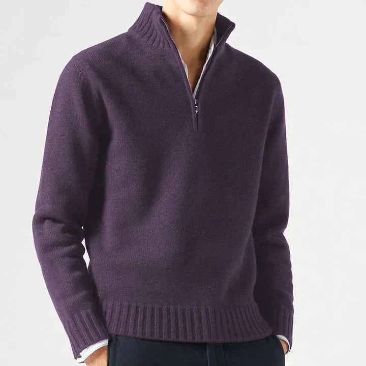 Margot Biarritz - Pull en laine à zip pour homme