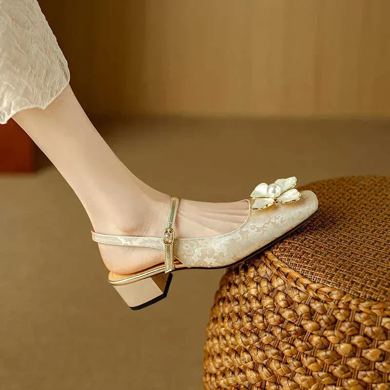 Margot Biarritz - Escarpins slingback à talon bloc