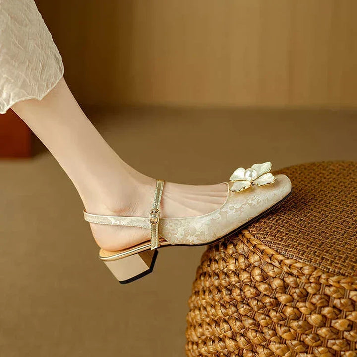 Margot Biarritz - Escarpins slingback à talon bloc