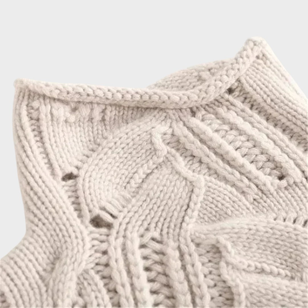 Margot Biarritz - Pull en cachemire à motif tressé