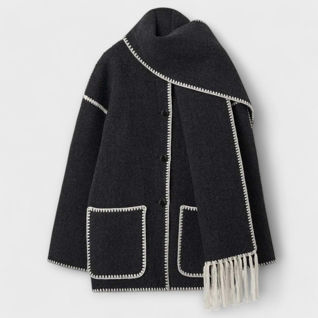 Margot Biarritz - Manteau stylé avec écharpe