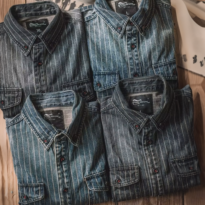 Margot Biarritz - Chemise à rayures à manches longues pour homme