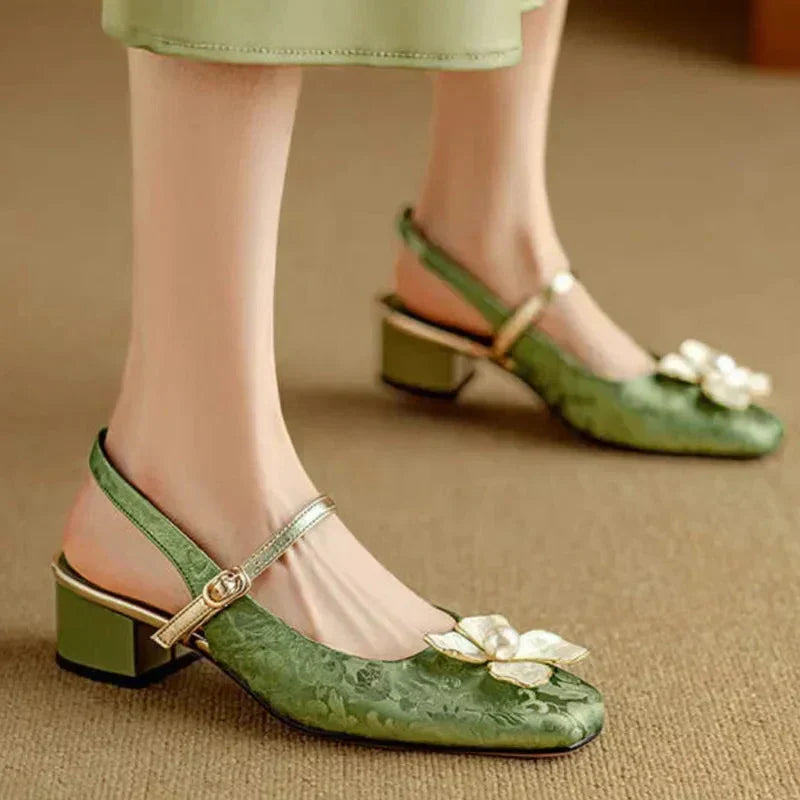 Margot Biarritz - Escarpins slingback à talon bloc