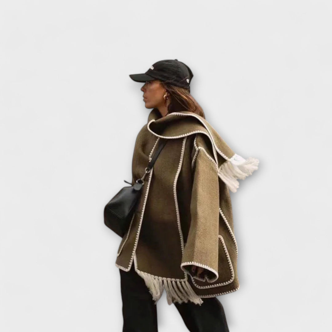 Margot Biarritz - Manteau stylé avec écharpe