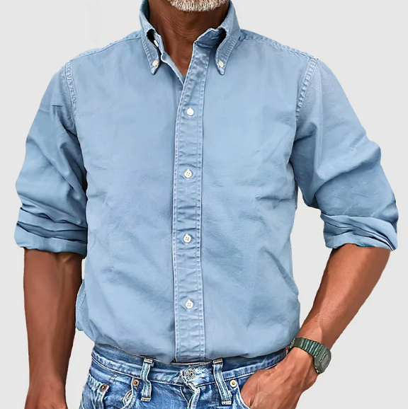 Margot Biarritz - Chemise à manches longues anti-plis pour homme