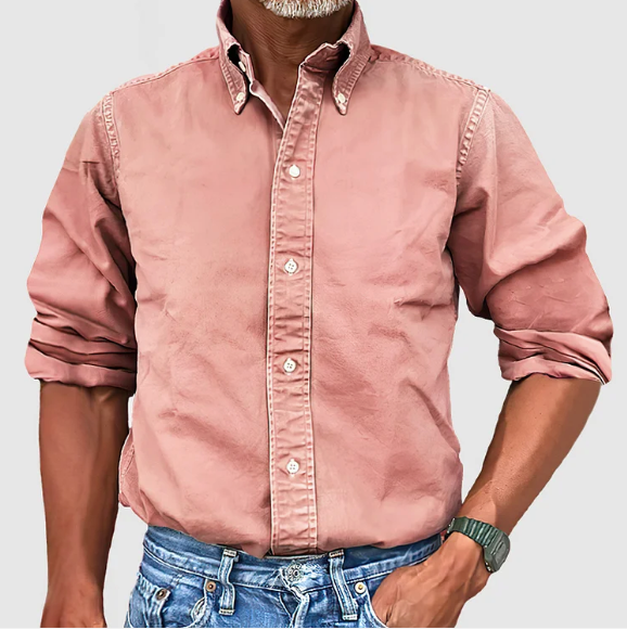 Margot Biarritz - Chemise à manches longues anti-plis pour homme