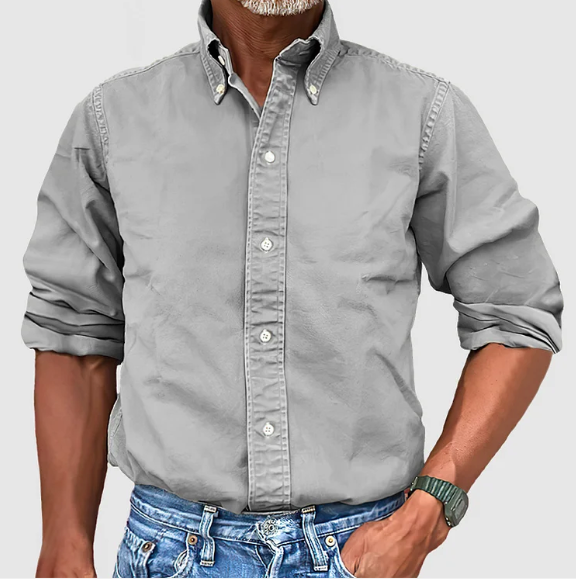 Margot Biarritz - Chemise à manches longues anti-plis pour homme