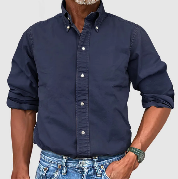 Margot Biarritz - Chemise à manches longues anti-plis pour homme