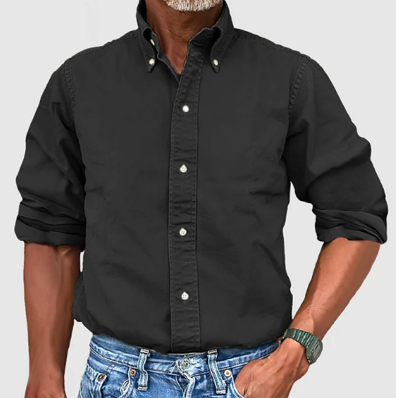 Margot Biarritz - Chemise à manches longues anti-plis pour homme