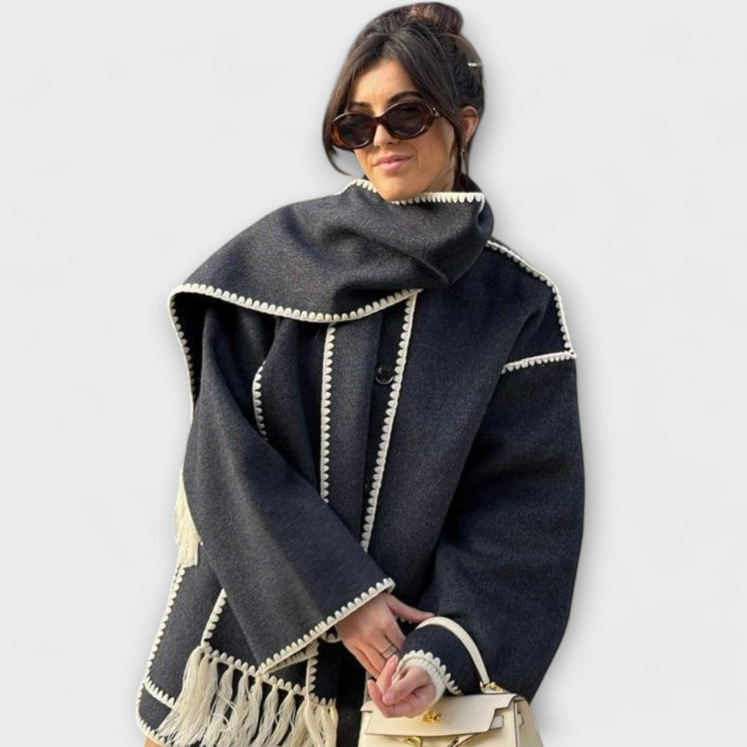 Margot Biarritz - Manteau stylé avec écharpe