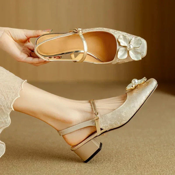 Margot Biarritz - Escarpins slingback à talon bloc