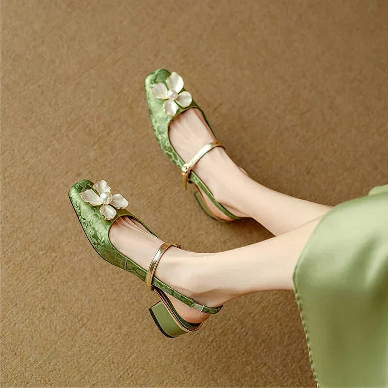 Margot Biarritz - Escarpins slingback à talon bloc