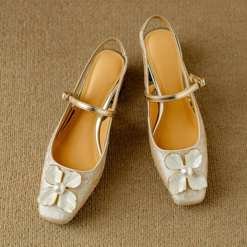Margot Biarritz - Escarpins slingback à talon bloc