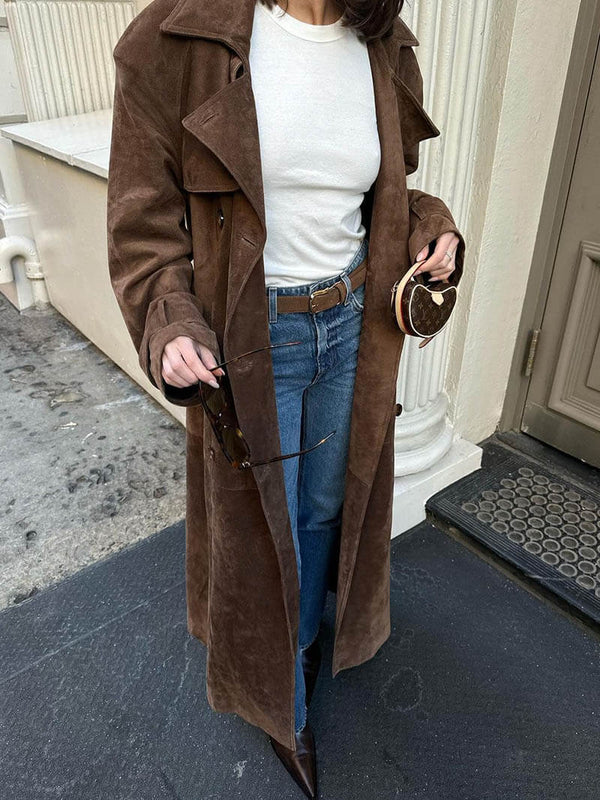 Margot Biarritz - Trench chic en daim doux