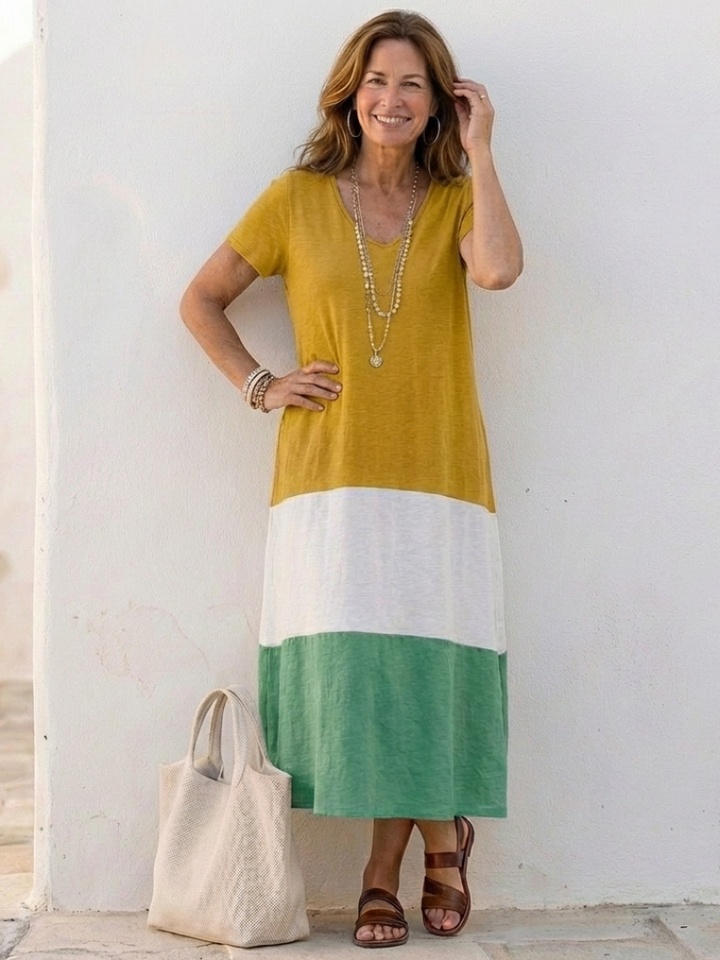 Margot Biarritz - Robe Midi à Manches Courtes Thailia