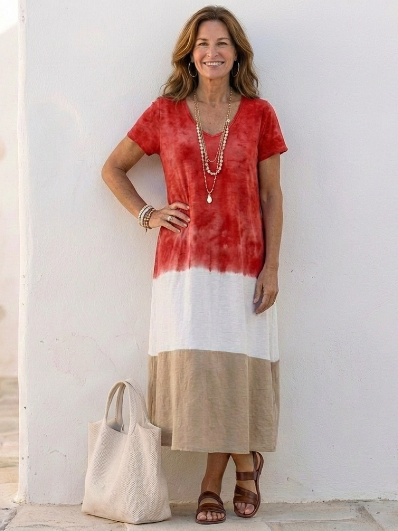 Margot Biarritz - Robe Midi à Manches Courtes Thailia