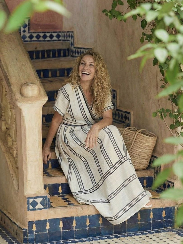 Margot Biarritz - Robe midi à manches courtes Thalassa