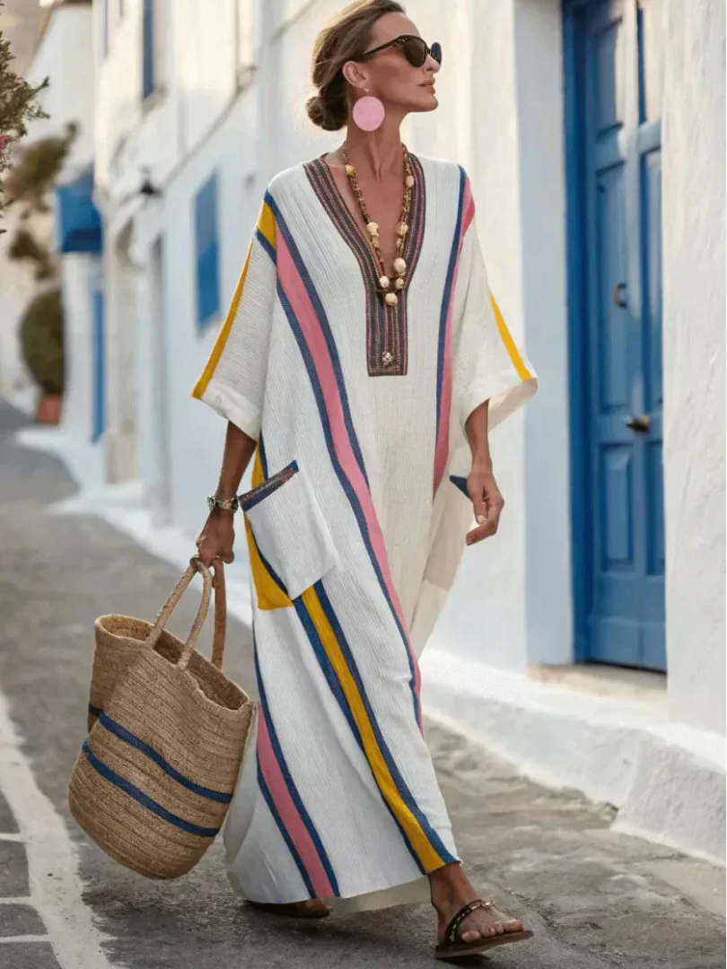 Margot Biarritz - Robe maxi à manches mi-longues Noemi