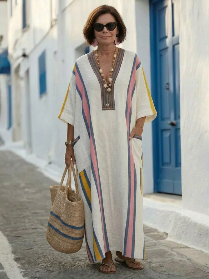 Margot Biarritz - Robe maxi à manches mi-longues Noemi