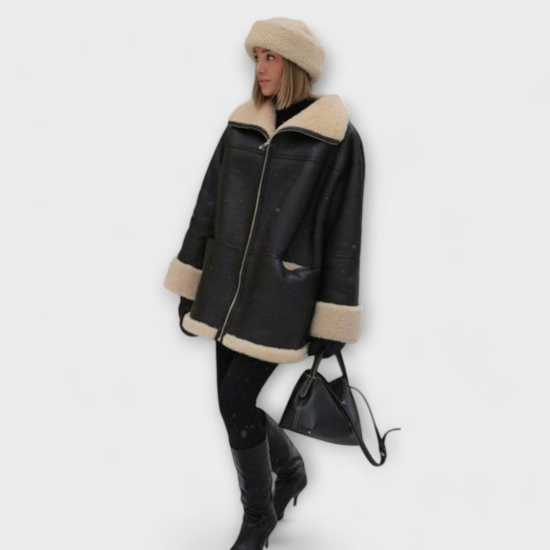 Margot Biarritz - Veste en cuir avec doublure confortable