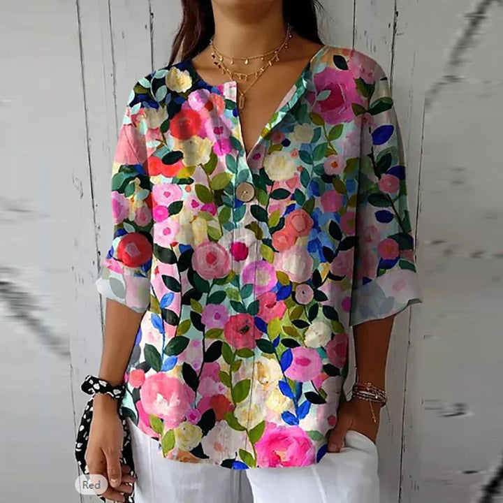 Margot Biarritz - Blouse Fleurie Élégante Marie