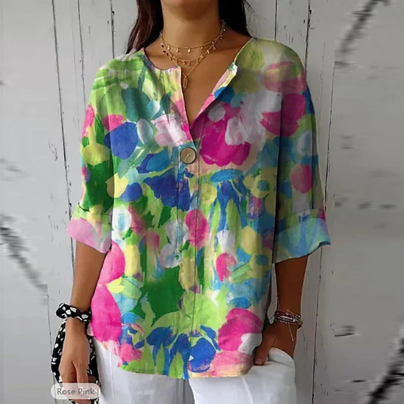 Margot Biarritz - Blouse Fleurie Élégante Marie