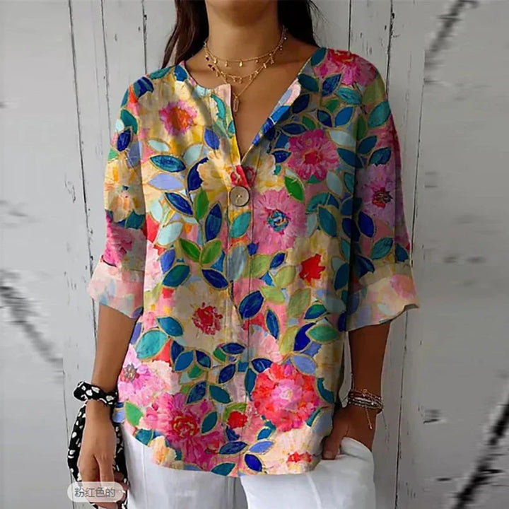 Margot Biarritz - Blouse Fleurie Élégante Marie