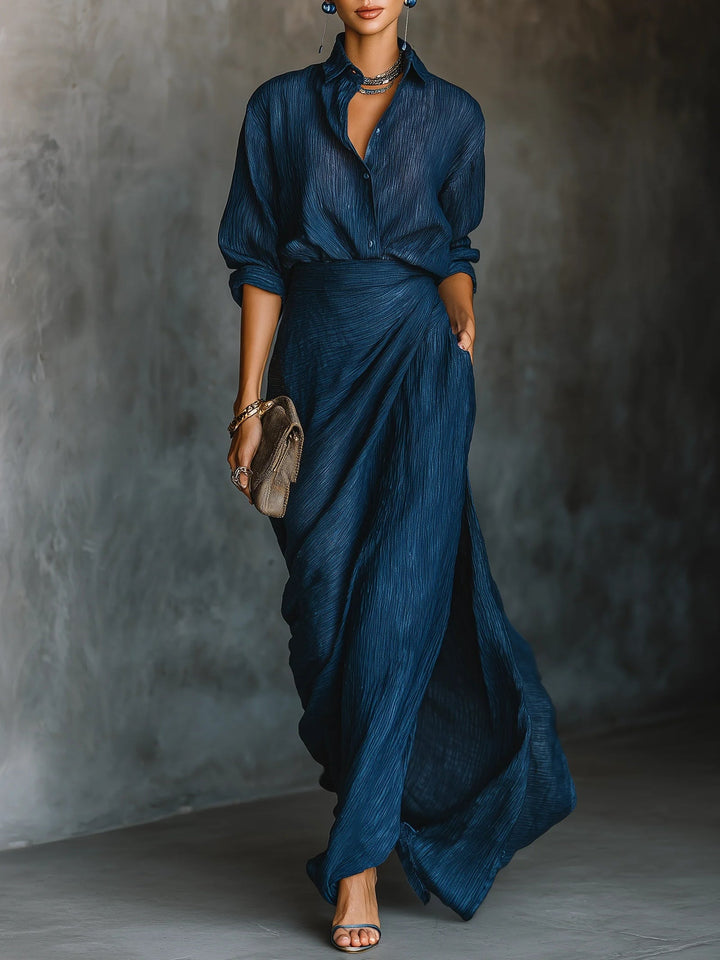 Margot Biarritz - Ensemble Satin Blouse et Jupe
