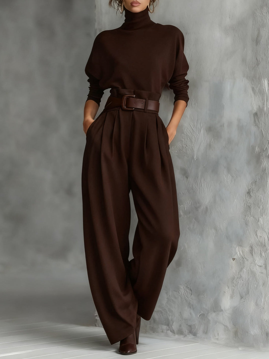 Margot Biarritz - Ensemble Col Roulé et Pantalon Droit Cyrielle