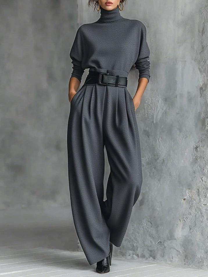 Margot Biarritz - Ensemble Col Roulé et Pantalon Droit Cyrielle