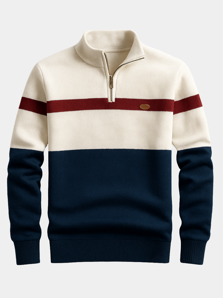Margot Biarritz - Pull homme avec zip au col