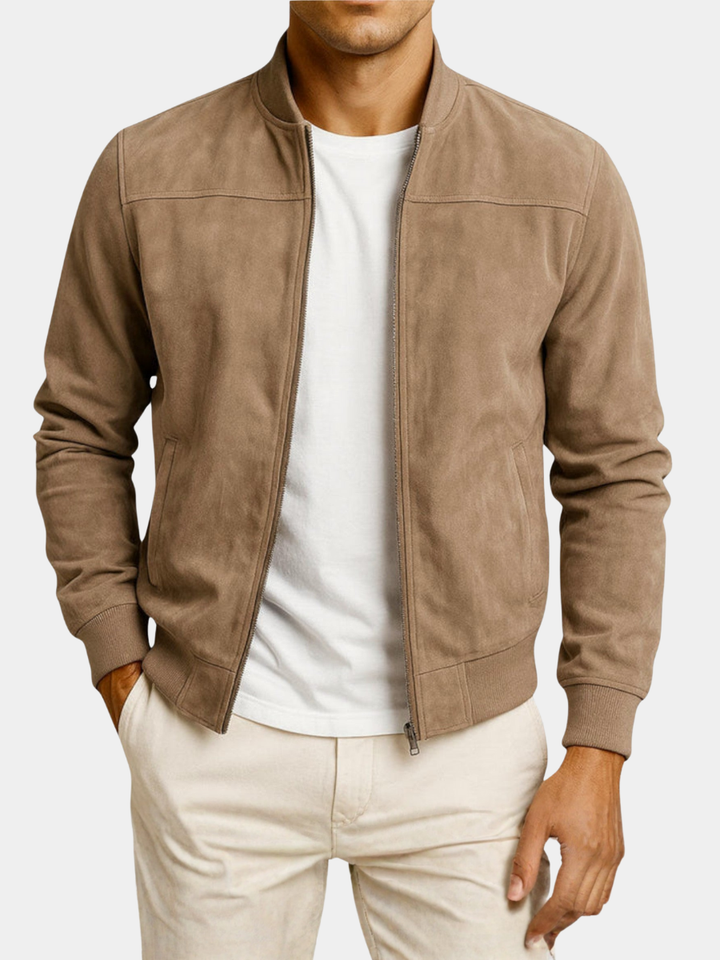 Margot Biarritz - Veste bomber en cuir suédé pour homme