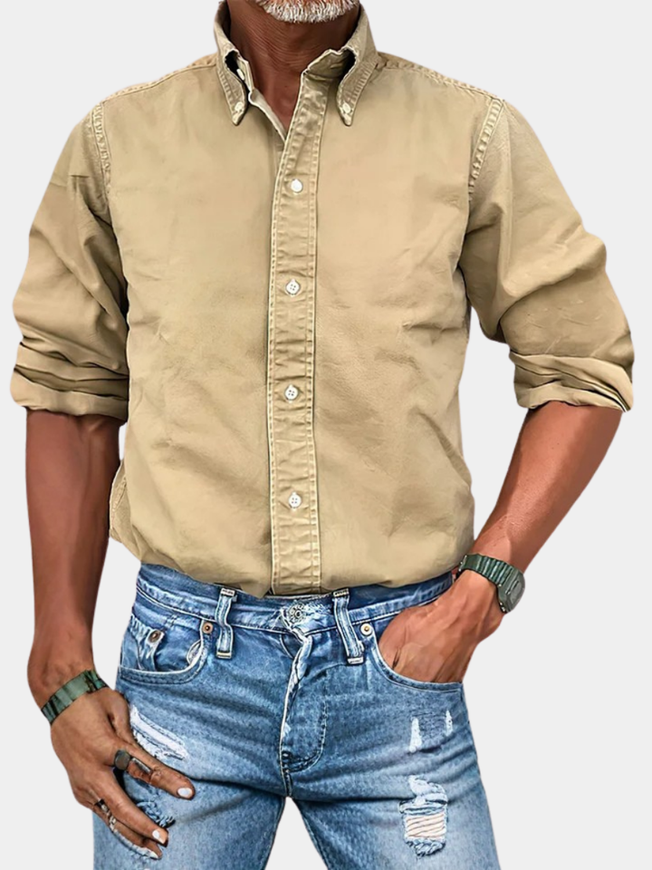 Margot Biarritz - Chemise à manches longues anti-plis pour homme
